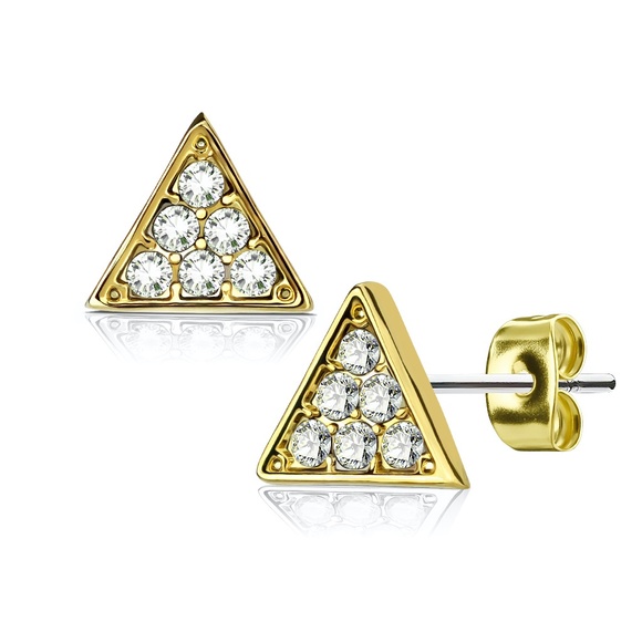 Jewelry - Crystal Triangle Stud Earrings